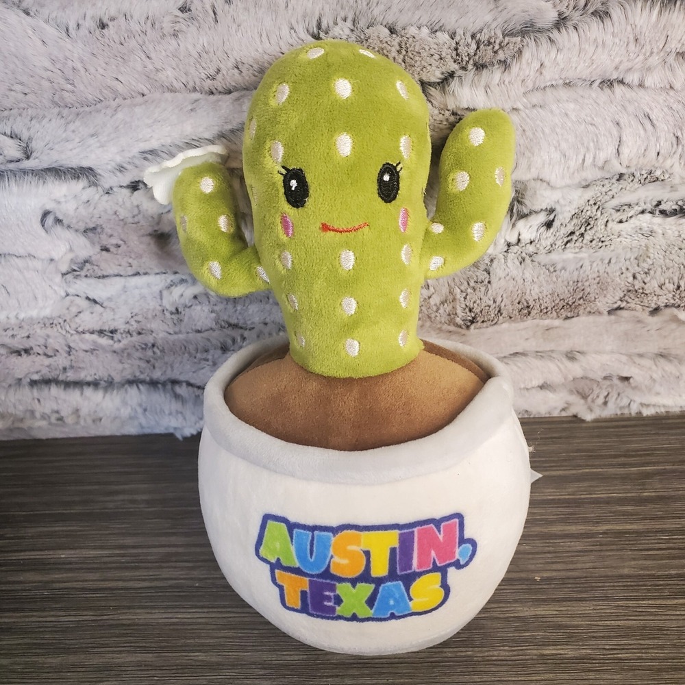 Plushology Austin Texas Plush Pitted Cactus Souvenir 8"‎ Stuffed Plant Toy